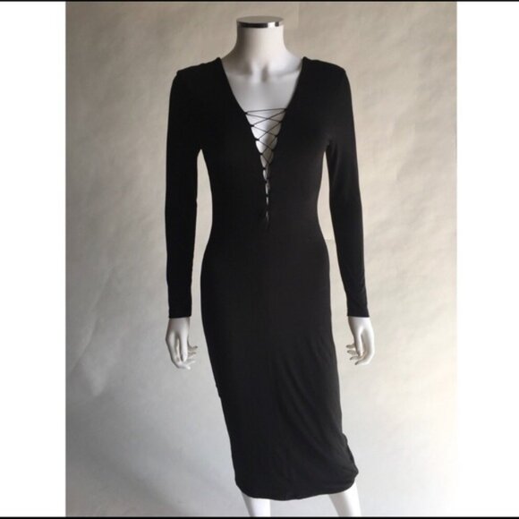 Alexander Wang Lace Up Midi Dress NWT - Picture 5 of 13
